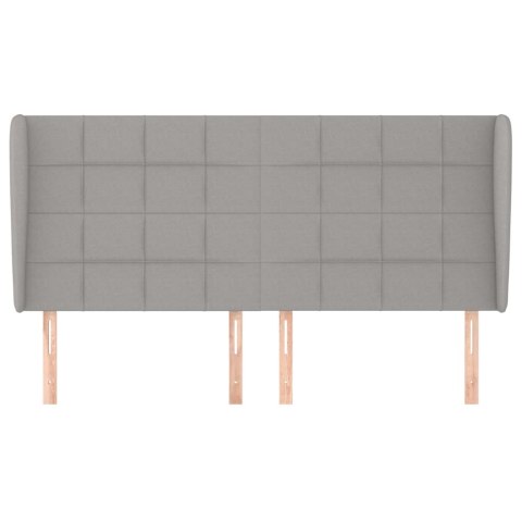 ZAGŁÓWEK USZAK JASNOSZARY 203X23X118/128CM TKANINA