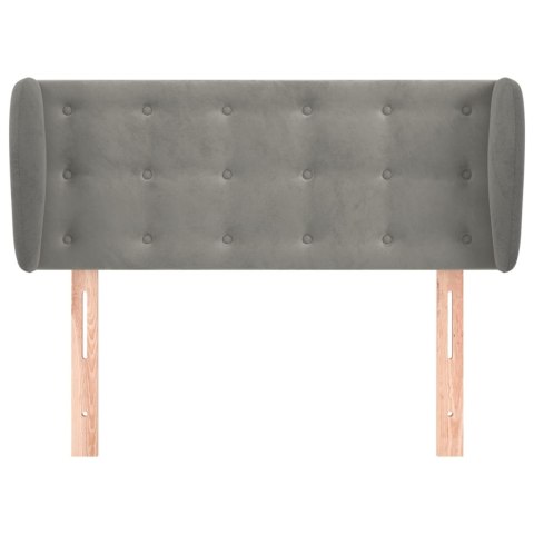 ZAGŁÓWEK USZAK JASNOSZARY 93X23X78/88CM AKSAMITNY