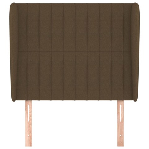 VidaXL Zagłówek uszak, ciemnobrązowy, 93x23x118/128 cm, tkanina