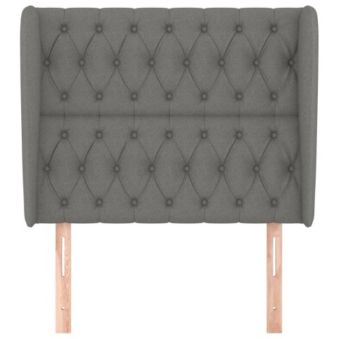 ZAGŁÓWEK USZAK CIEMNOSZARY 103X23X118/128CM TKANINA