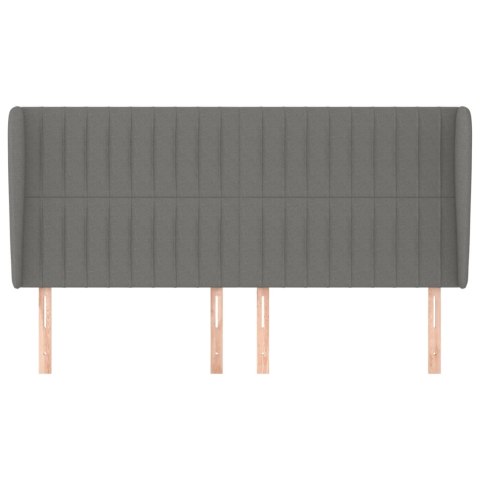 ZAGŁÓWEK USZAK CIEMNOSZARY 203X23X118/128CM TKANINA