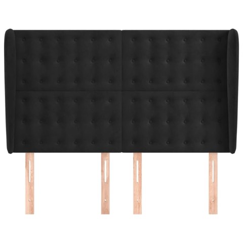 ZAGŁÓWEK USZAK CZARNY 147X23X118/128CM AKSAMIT