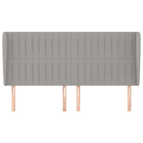 ZAGŁÓWEK USZAK JASNOSZARY 183X23X118/128CM TKANINA