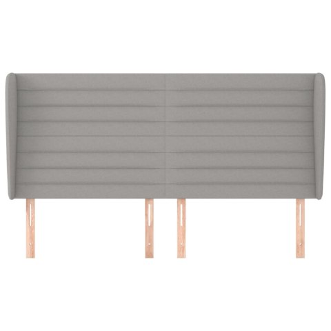 ZAGŁÓWEK USZAK JASNOSZARY 203X23X118/128CM TKANINA