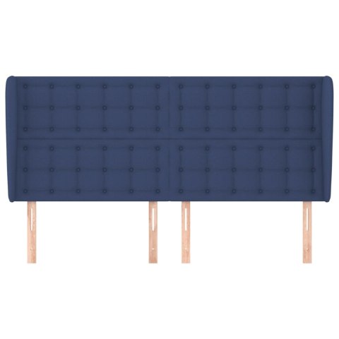 VidaXL Zagłówek uszak, niebieski, 163x23x118/128 cm, tkanina