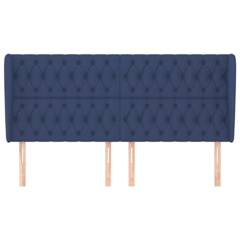 VidaXL Zagłówek uszak, niebieski, 183x23x118/128 cm, tkanina