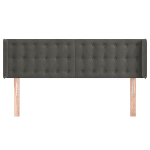 ZAGŁÓWEK USZAK CIEMNOSZARY 147X16X78/88CM AKSAMIT