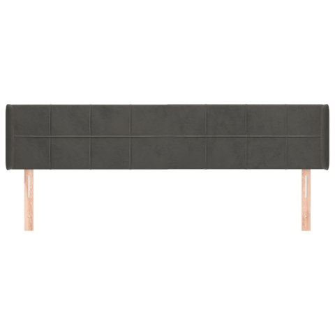 ZAGŁÓWEK USZAK CIEMNOSZARY 203X16X78/88CM AKSAMIT