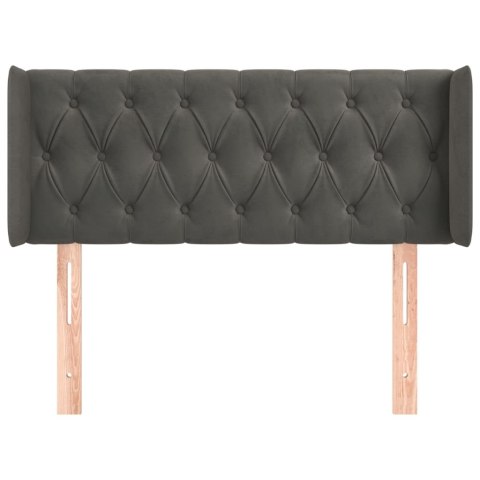 ZAGŁÓWEK USZAK CIEMNOSZARY 93X16X78/88CM AKSAMIT