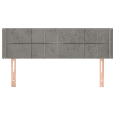 ZAGŁÓWEK USZAK JASNOSZARY 147X16X78/88CM AKSAMIT