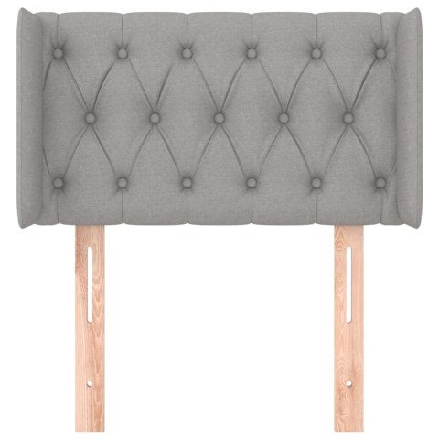 ZAGŁÓWEK USZAK JASNOSZARY 83X16X78/88CM TKANINA