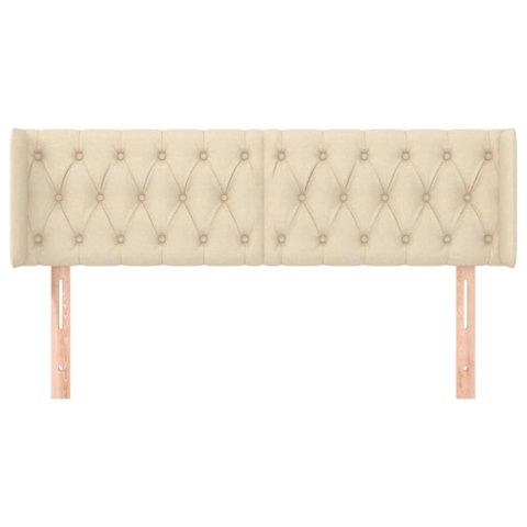 VidaXL Zagłówek uszak, kremowy, 163x16x78/88 cm, tkanina