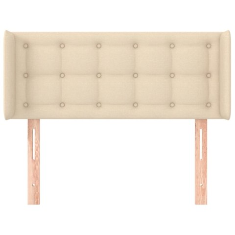 VidaXL Zagłówek uszak, kremowy, 83x16x78/88 cm, tkanina