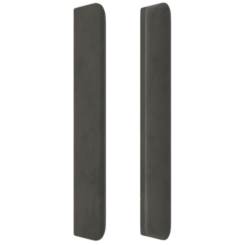 ZAGŁÓWEK USZAK CIEMNOSZARY 183X16X118/128CM AKSAMIT