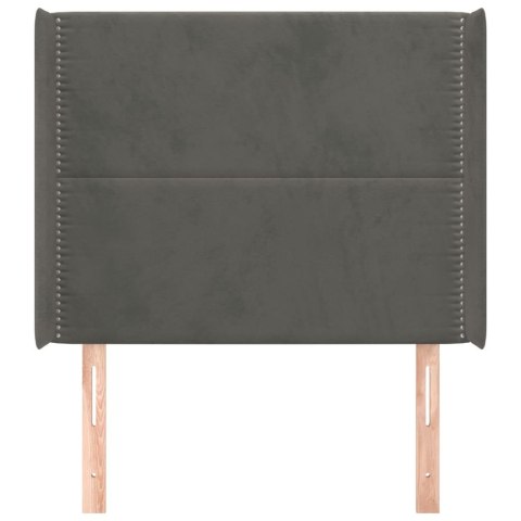 ZAGŁÓWEK USZAK CIEMNOSZARY 83X16X118/128CM AKSAMIT