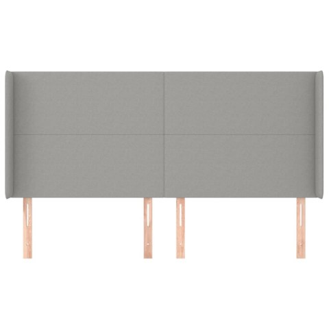 ZAGŁÓWEK USZAK JASNOSZARY 183X16X118/128CM TKANINA