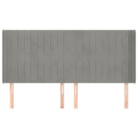 VidaXL Zagłówek uszak, jasnoszary, 203x16x118/128 cm, aksamit