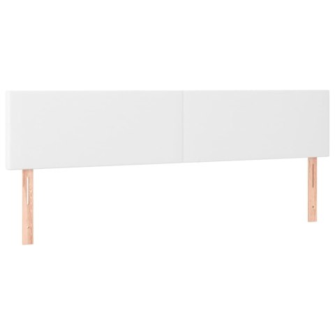 ZAGŁÓWEK DO ŁÓŻKA Z LED BIAŁY 160X5X78/88CM SZTUCZNA SKÓRA