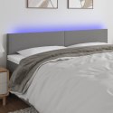 ZAGŁÓWEK DO ŁÓŻKA Z LED CIEMNOSZARY 180X5X78/88CM TKANINA