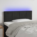 ZAGŁÓWEK DO ŁÓŻKA Z LED CZARNY 100X5X78/88CM AKSAMIT