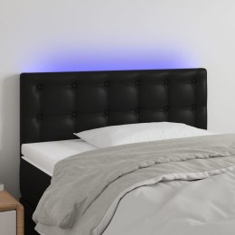 ZAGŁÓWEK DO ŁÓŻKA Z LED CZARNY 100X5X78/88CM SZTUCZNA SKÓRA