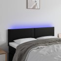 ZAGŁÓWEK DO ŁÓŻKA Z LED CZARNY 144X5X78/88CM SZTUCZNA SKÓRA