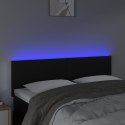 ZAGŁÓWEK DO ŁÓŻKA Z LED CZARNY 144X5X78/88CM SZTUCZNA SKÓRA