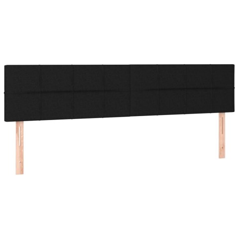 ZAGŁÓWEK DO ŁÓŻKA Z LED CZARNY 180X5X78/88CM TKANINA