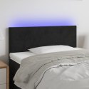 ZAGŁÓWEK DO ŁÓŻKA Z LED CZARNY 80X5X78/88CM AKSAMIT