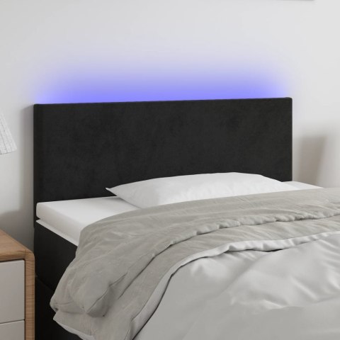 ZAGŁÓWEK DO ŁÓŻKA Z LED CZARNY 80X5X78/88CM AKSAMIT