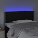 ZAGŁÓWEK DO ŁÓŻKA Z LED CZARNY 90X5X78/88CM SZTUCZNA SKÓRA