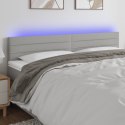 ZAGŁÓWEK DO ŁÓŻKA Z LED JASNOSZARY 180X5X78/88CM TKANINA