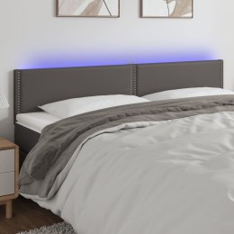 ZAGŁÓWEK DO ŁÓŻKA Z LED SZARY 200X5X78/88CM SZTUCZNA SKÓRA