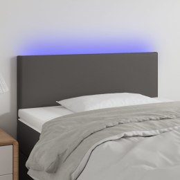 ZAGŁÓWEK DO ŁÓŻKA Z LED SZARY 80X5X78/88CM SZTUCZNA SKÓRA