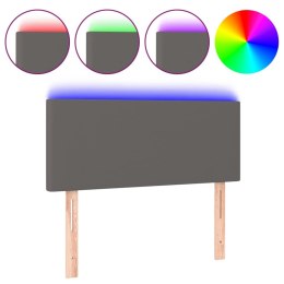 ZAGŁÓWEK DO ŁÓŻKA Z LED SZARY 80X5X78/88CM SZTUCZNA SKÓRA