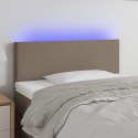 ZAGŁÓWEK DO ŁÓŻKA Z LED TAUPE 100X5X78/88CM TKANINA