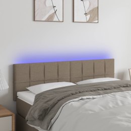 ZAGŁÓWEK DO ŁÓŻKA Z LED TAUPE 144X5X78/88CM TKANINA