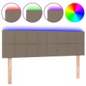 ZAGŁÓWEK DO ŁÓŻKA Z LED TAUPE 144X5X78/88CM TKANINA