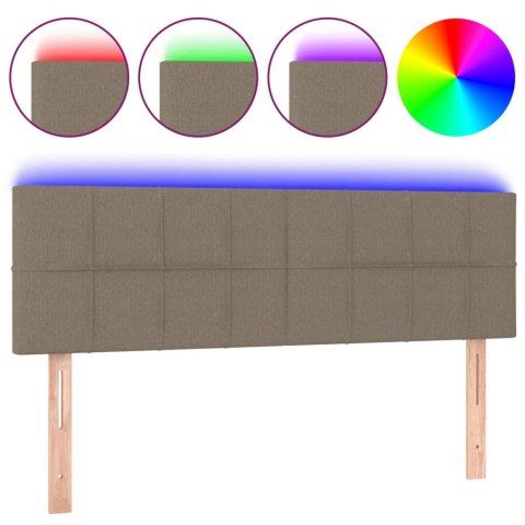 ZAGŁÓWEK DO ŁÓŻKA Z LED TAUPE 144X5X78/88CM TKANINA