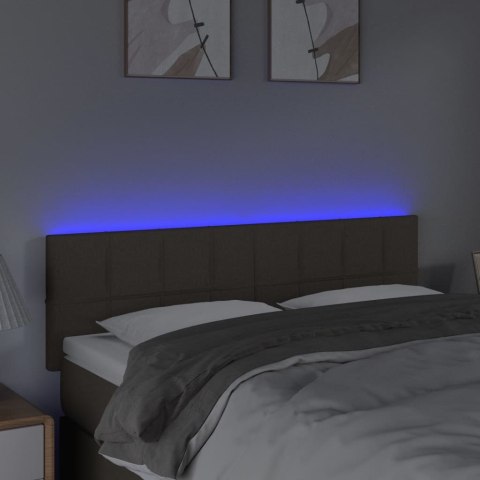 ZAGŁÓWEK DO ŁÓŻKA Z LED TAUPE 144X5X78/88CM TKANINA