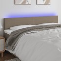 ZAGŁÓWEK DO ŁÓŻKA Z LED TAUPE 200X5X78/88CM TKANINA
