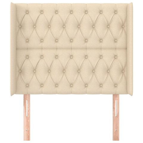 VidaXL Zagłówek uszak, kremowy, 93x16x118/128 cm, tkanina