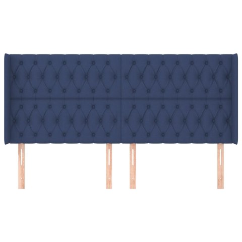 VidaXL Zagłówek uszak, niebieski, 183x16x118/128 cm, tkanina