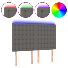 ZAGŁÓWEK DO ŁÓŻKA SZARY 144X5X118/128CM SZTUCZNA SKÓRA