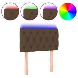 ZAGŁÓWEK DO ŁÓŻKA Z LED CIEMNOBRĄZOWY 80X7X78/88CM TKANINA