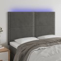 ZAGŁÓWEK DO ŁÓŻKA Z LED CIEMNOSZARY 144X5X118/128CM AKSAMIT