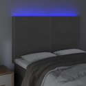 ZAGŁÓWEK DO ŁÓŻKA Z LED CIEMNOSZARY 144X5X118/128CM AKSAMIT