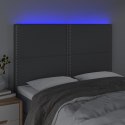 ZAGŁÓWEK DO ŁÓŻKA Z LED CIEMNOSZARY 144X5X118/128CM TKANINA
