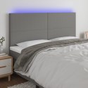 ZAGŁÓWEK DO ŁÓŻKA Z LED CIEMNOSZARY 160X5X118/128CM TKANINA