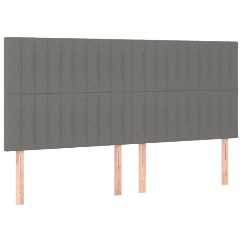 ZAGŁÓWEK DO ŁÓŻKA Z LED CIEMNOSZARY 160X5X118/128CM TKANINA